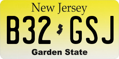 NJ license plate B32GSJ