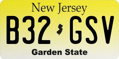 NJ license plate B32GSV