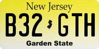 NJ license plate B32GTH