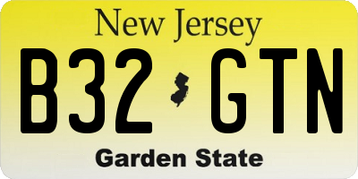 NJ license plate B32GTN