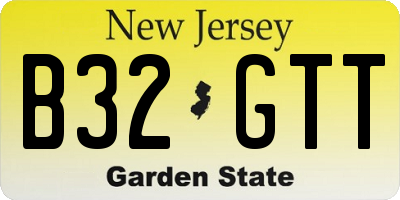 NJ license plate B32GTT