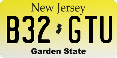 NJ license plate B32GTU