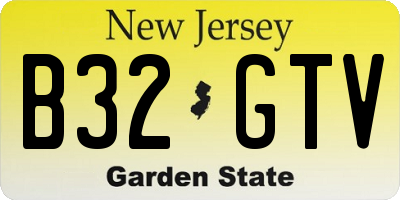 NJ license plate B32GTV