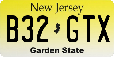 NJ license plate B32GTX