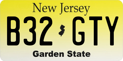 NJ license plate B32GTY
