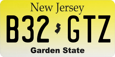 NJ license plate B32GTZ