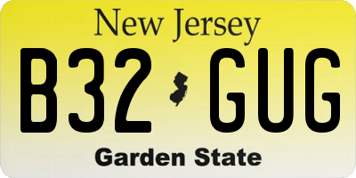 NJ license plate B32GUG