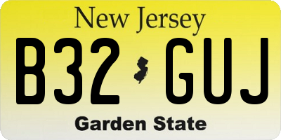 NJ license plate B32GUJ