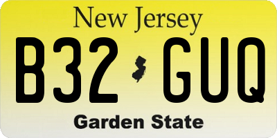NJ license plate B32GUQ