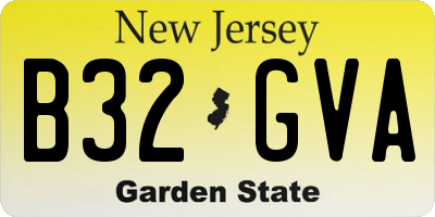NJ license plate B32GVA