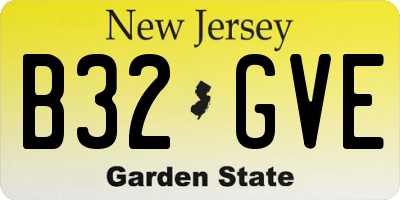 NJ license plate B32GVE