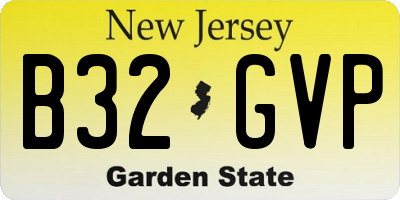 NJ license plate B32GVP