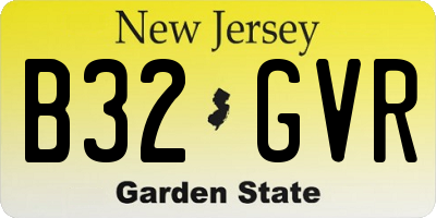 NJ license plate B32GVR