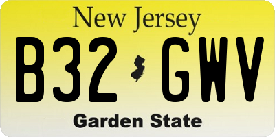 NJ license plate B32GWV