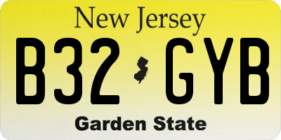 NJ license plate B32GYB