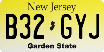 NJ license plate B32GYJ