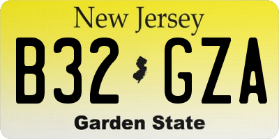 NJ license plate B32GZA