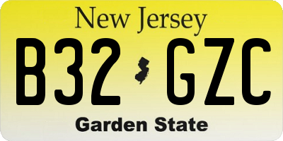 NJ license plate B32GZC