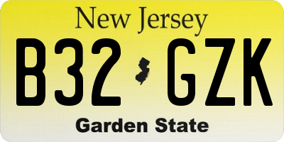 NJ license plate B32GZK