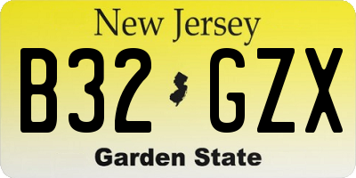 NJ license plate B32GZX