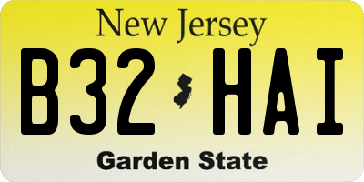 NJ license plate B32HAI
