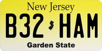 NJ license plate B32HAM