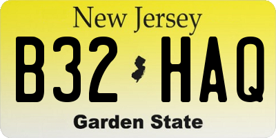 NJ license plate B32HAQ