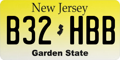 NJ license plate B32HBB