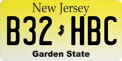 NJ license plate B32HBC
