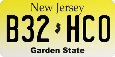 NJ license plate B32HCO