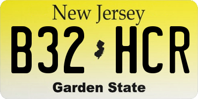 NJ license plate B32HCR