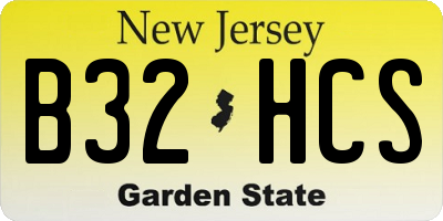 NJ license plate B32HCS