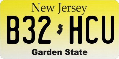 NJ license plate B32HCU