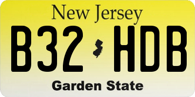 NJ license plate B32HDB