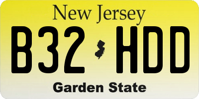 NJ license plate B32HDD