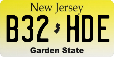 NJ license plate B32HDE