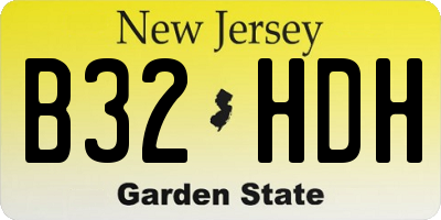 NJ license plate B32HDH