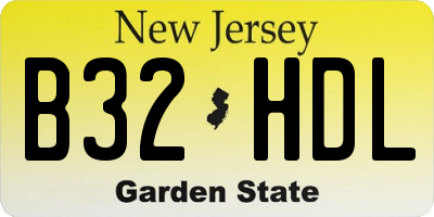NJ license plate B32HDL