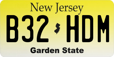 NJ license plate B32HDM