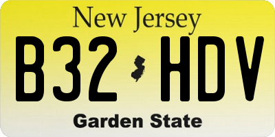 NJ license plate B32HDV
