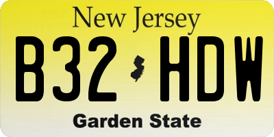 NJ license plate B32HDW