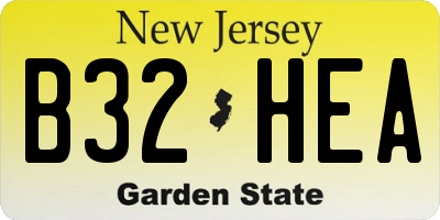 NJ license plate B32HEA