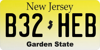 NJ license plate B32HEB