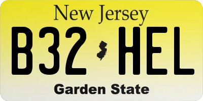 NJ license plate B32HEL