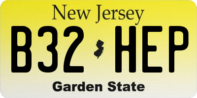 NJ license plate B32HEP