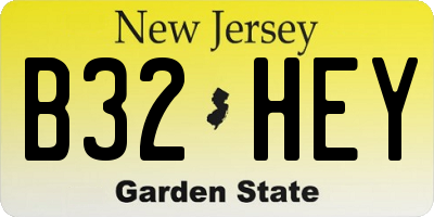 NJ license plate B32HEY