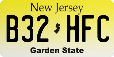 NJ license plate B32HFC