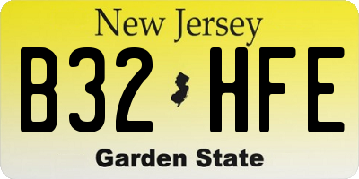 NJ license plate B32HFE