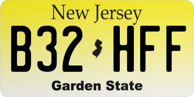 NJ license plate B32HFF