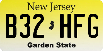 NJ license plate B32HFG